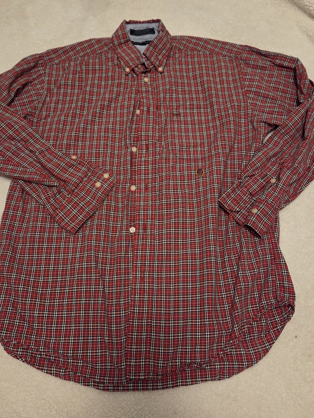 Tommy Hilfiger Red Plaid Button-Down Shirt